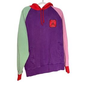 Teddy Fresh colorblock purple hoodie